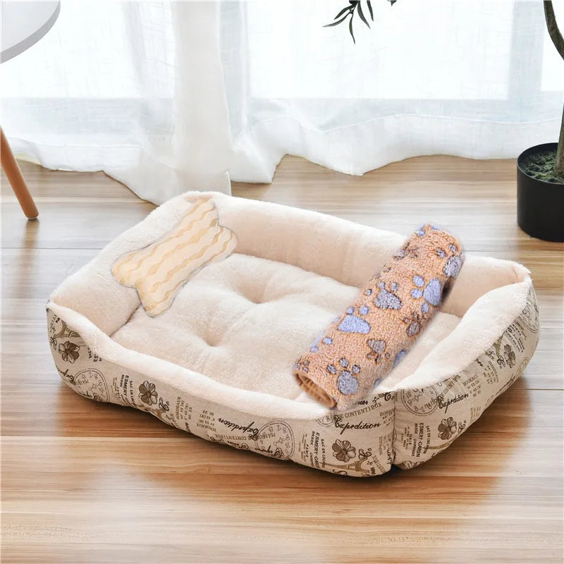 Small Dog House Kennel Pet Nest Four Seasons Washable Teddy Bear