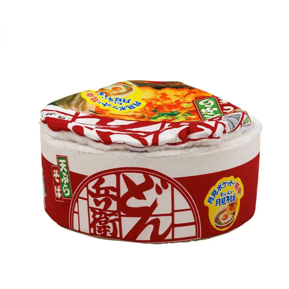 Noodle-Shaped Fleece-Lined Pet Bed Warm Breathable Detachable