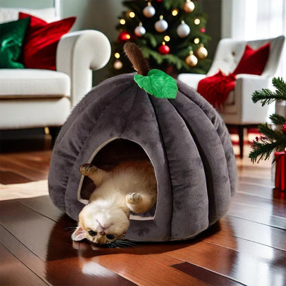 3D Pumpkin Pet House Semi-enclosed Removable Bottom Non-slip