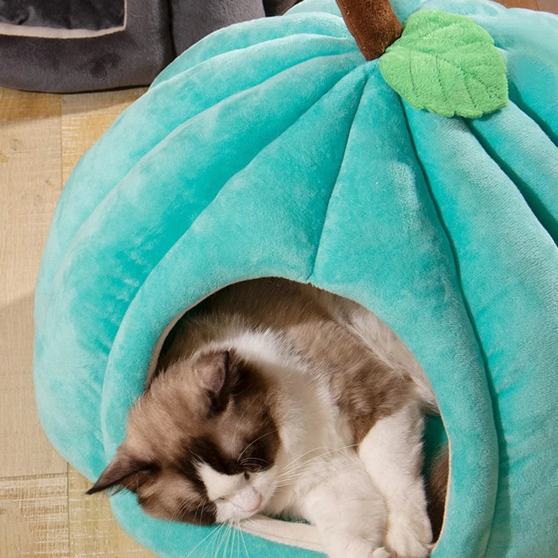 3D Pumpkin Pet House Semi-enclosed Removable Bottom Non-slip