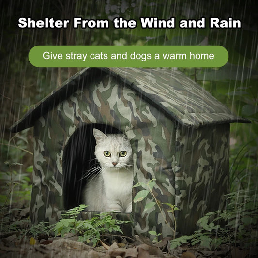 Outdoor Indoor Cat House Stray Cat Dog House Wind and Rain Shield