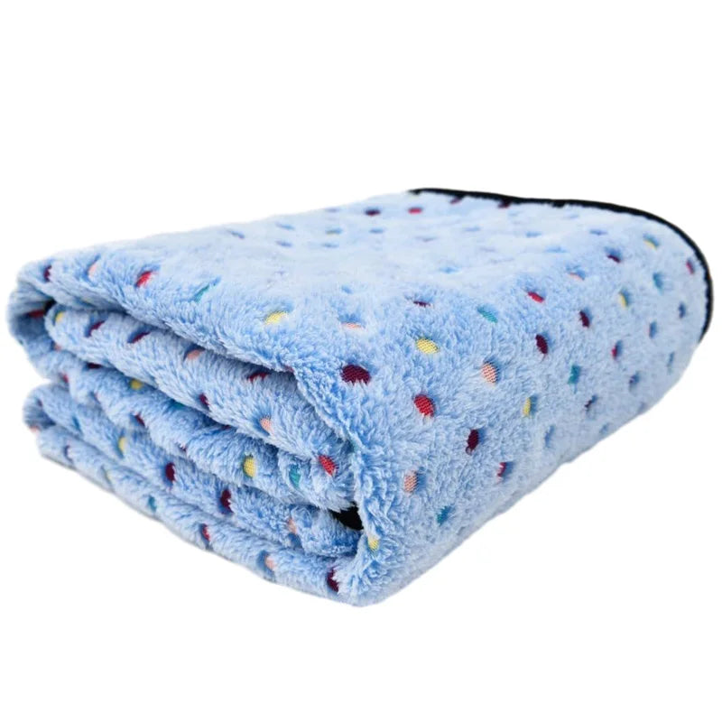 Soft Fluffy Pet Blanket Cute Dot Pattern Cozy Warm Blanket for Cat