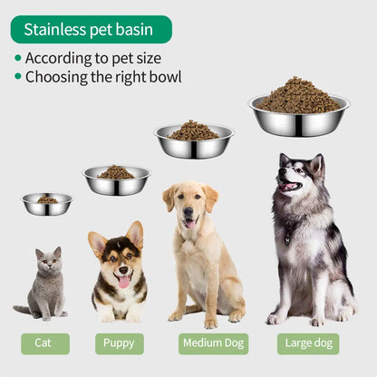 Large Capacity Dog Bowl Stainless Steel Pet Feeding Bowl Cat and Dog