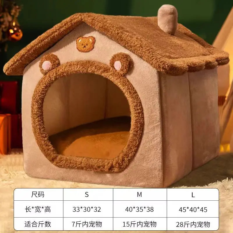 Foldable Pet House Removable Washable Cat House Puppy Cave Sofa