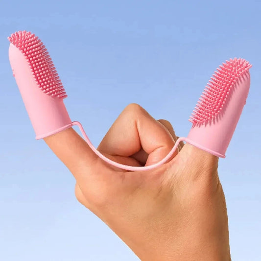 Pet two-finger toothbrush dog cat pet supplies teeth cleaning finger