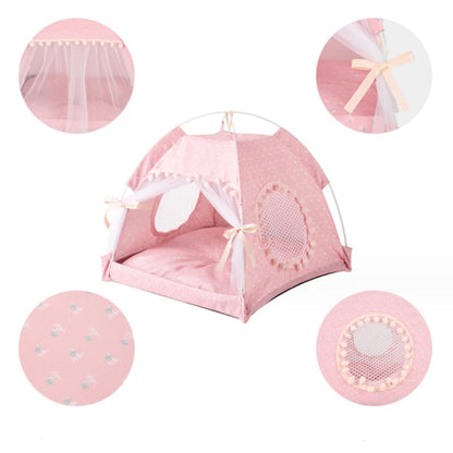 Sweet Princess Cat Bed Foldable Cats Tent Dog House Bed Kitten