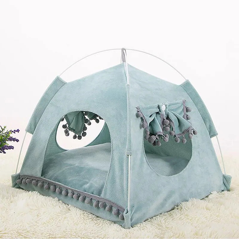 Sweet Princess Cat Bed Foldable Cats Tent Dog House Bed Kitten