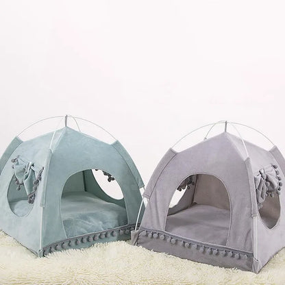 Sweet Princess Cat Bed Foldable Cats Tent Dog House Bed Kitten