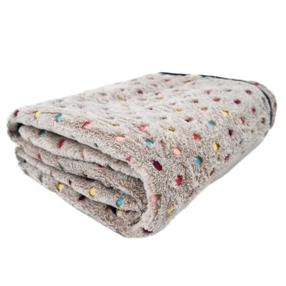 Soft Fluffy Pet Blanket Cute Dot Pattern Cozy Warm Blanket for Cat