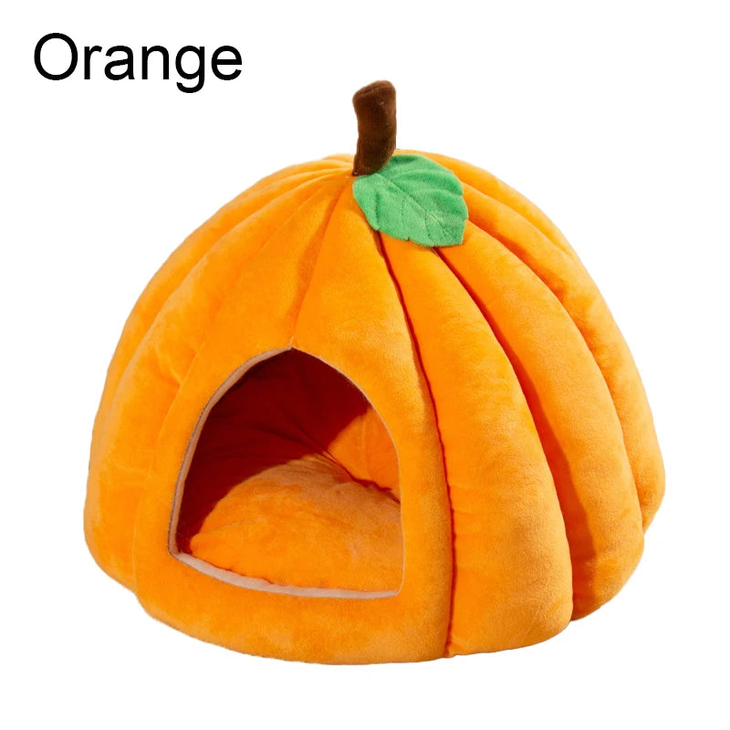 3D Pumpkin Pet House Semi-enclosed Removable Bottom Non-slip