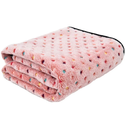 Soft Fluffy Pet Blanket Cute Dot Pattern Cozy Warm Blanket for Cat