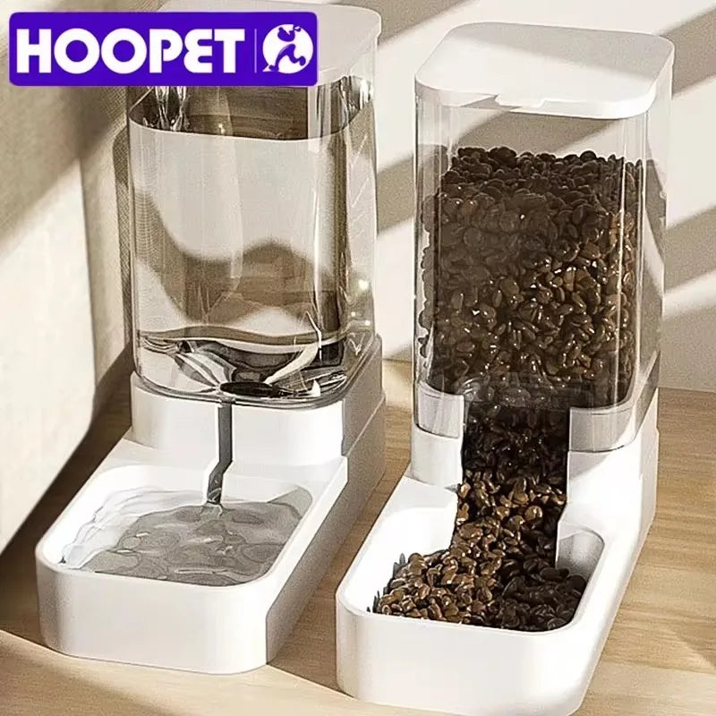 HOOPET Dog Feeder Cat Automatic Feeding Water Bowl Transparent